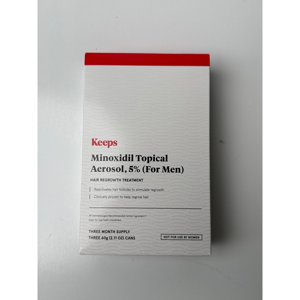 Keeps Minoxidil 5% Topical Aerosol Foam Hair Regrowth Treatment 3 Month Supply